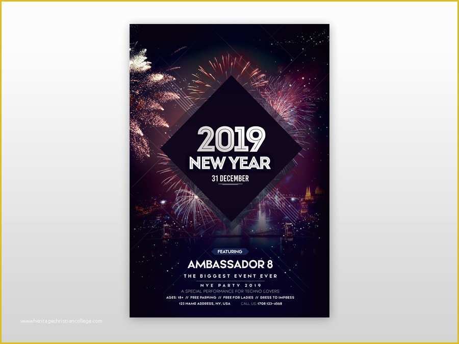 New Year Flyer Template Free Of Happy New Year 2019 Free Psd Flyer Template by