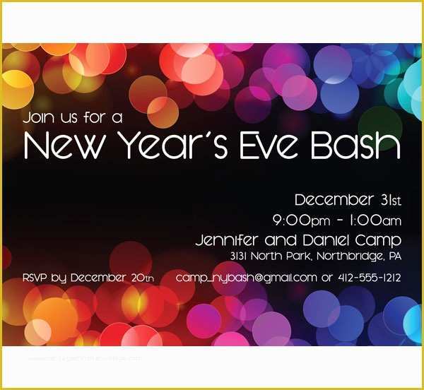 New Years Eve Party Invitation Templates Free Of A New Years Colors Party Invitation