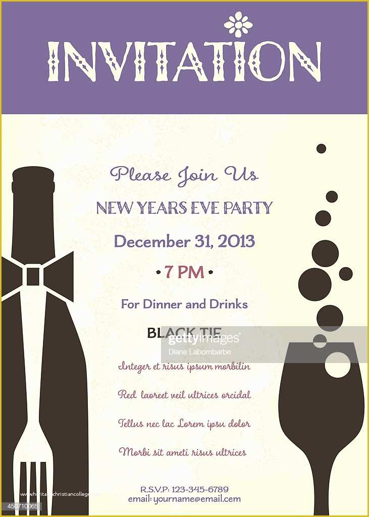 New Years Eve Party Invitation Templates Free Of New Years Eve Party Invitation Template Vector Art