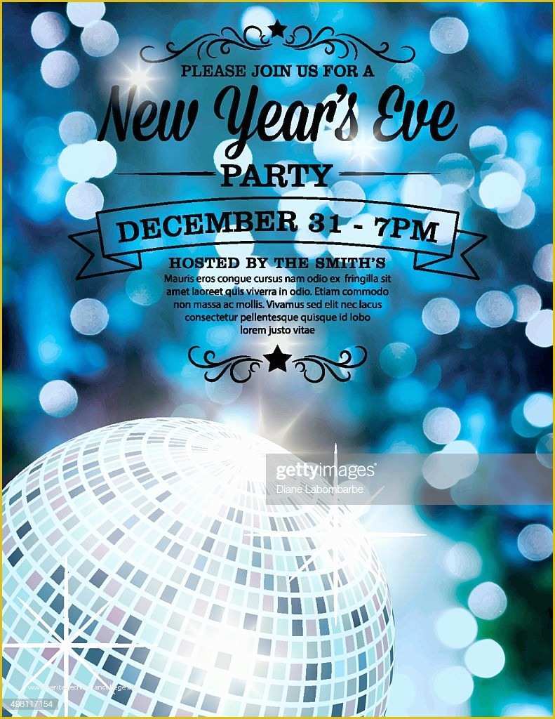 New Years Eve Party Invitation Templates Free Of New Years Eve Party Invitation Template Vector Art