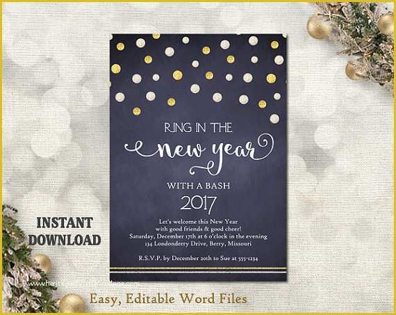 New Years Eve Party Invitation Templates Free Of New Years Invitation New Years Party Invitation