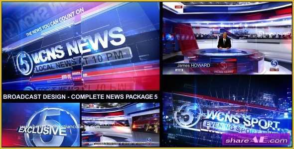 News Intro Template Free Of Broadcast Design Plete News Package 5 after Effects