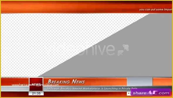 News Intro Template Free Of Broadcast Hd Graphics Pack after Effects Project