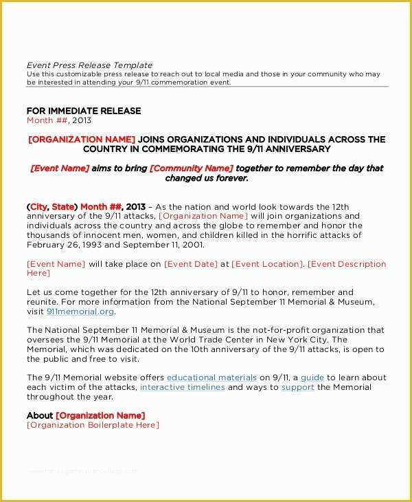 News Release Template Free Of 23 Press Release Template Free Sample Example format
