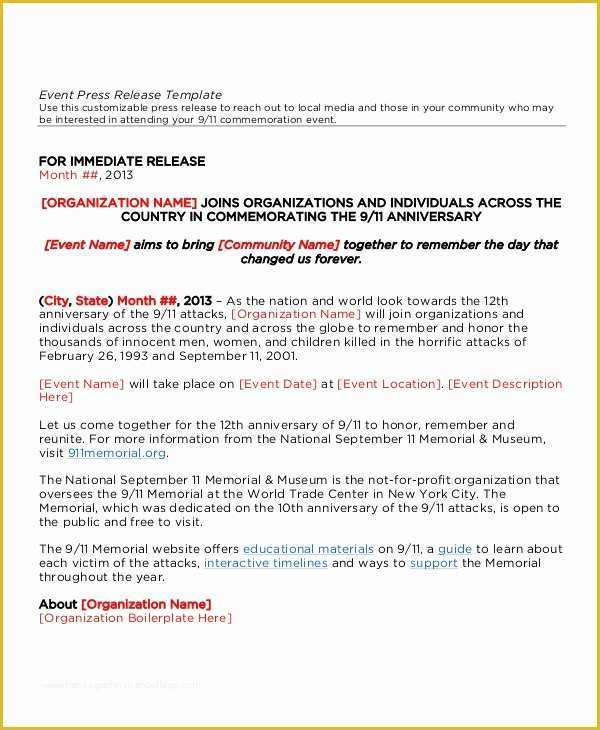 News Release Template Free Of 23 Press Release Template Free Sample Example format