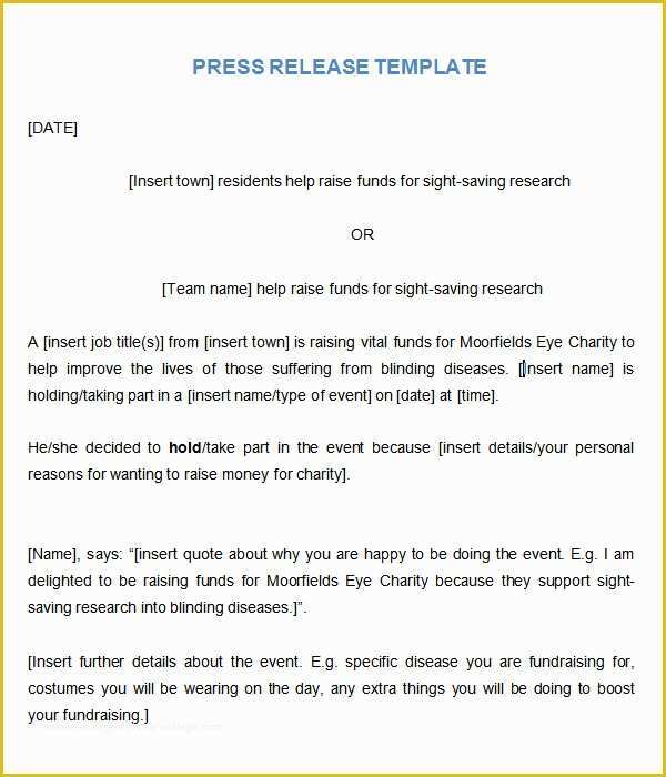 News Release Template Free Of Sample Press Release Templates 7 Free Documents