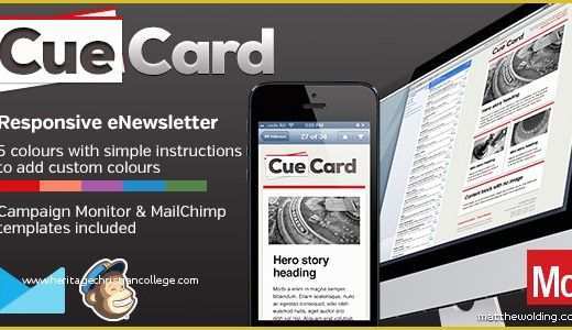 Newsletter Template Responsive Free Of Cuecard Free Responsive HTML Newsletter Template