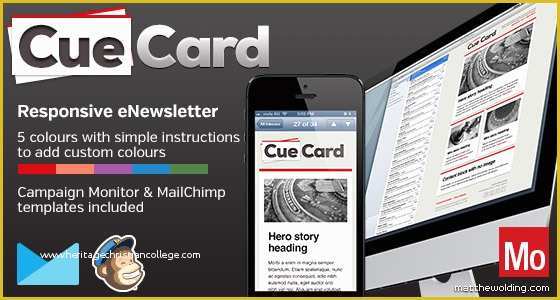 Newsletter Template Responsive Free Of Cuecard Free Responsive HTML Newsletter Template