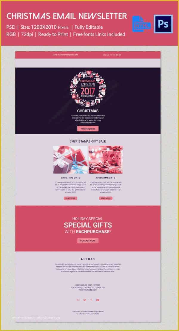 Newsletter Templates Email Free Of 38 Christmas Email Newsletter Templates Free Psd Eps
