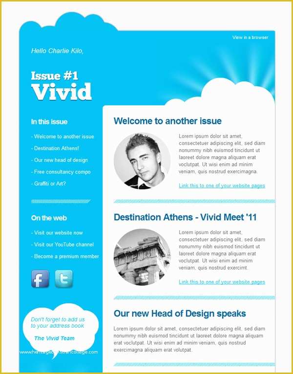 Newsletter Templates Email Free Of Email Newsletter Templates 40 Hand Picked Premium Designs