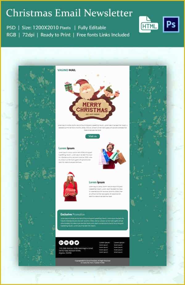Newsletter Templates Free Download Of 38 Christmas Email Newsletter Templates Free Psd Eps
