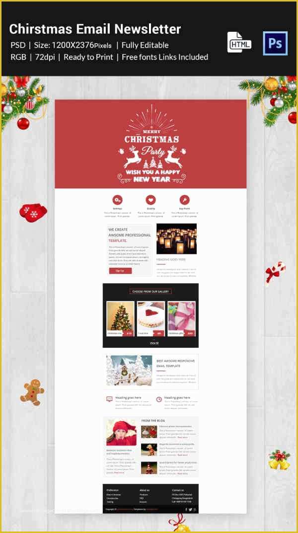 Newsletter Templates Free Download Of 38 Christmas Email Newsletter Templates Free Psd Eps