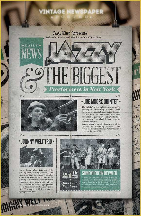 Newspaper Flyer Template Free Of Jazz