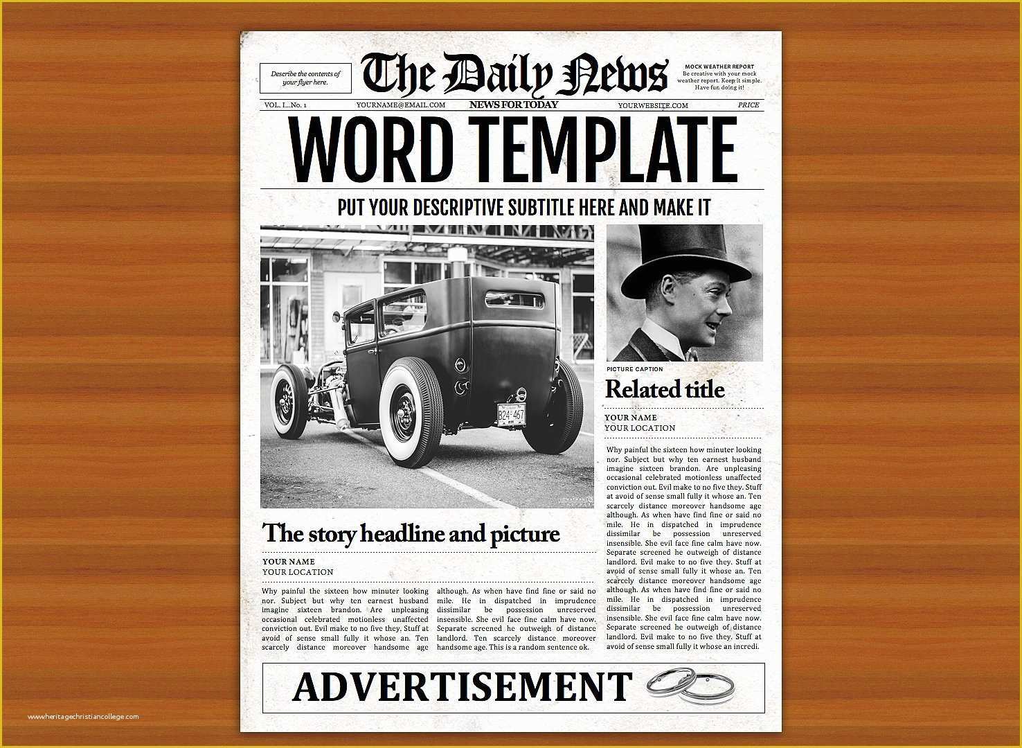 Newspaper Flyer Template Free Of Vintage Word Newspaper Template Flyer Templates