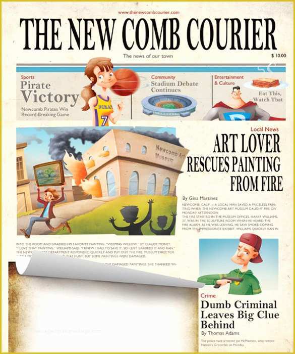 Newspaper Template Free Online Of 11 Kids Newspaper Templates Free Sample Example