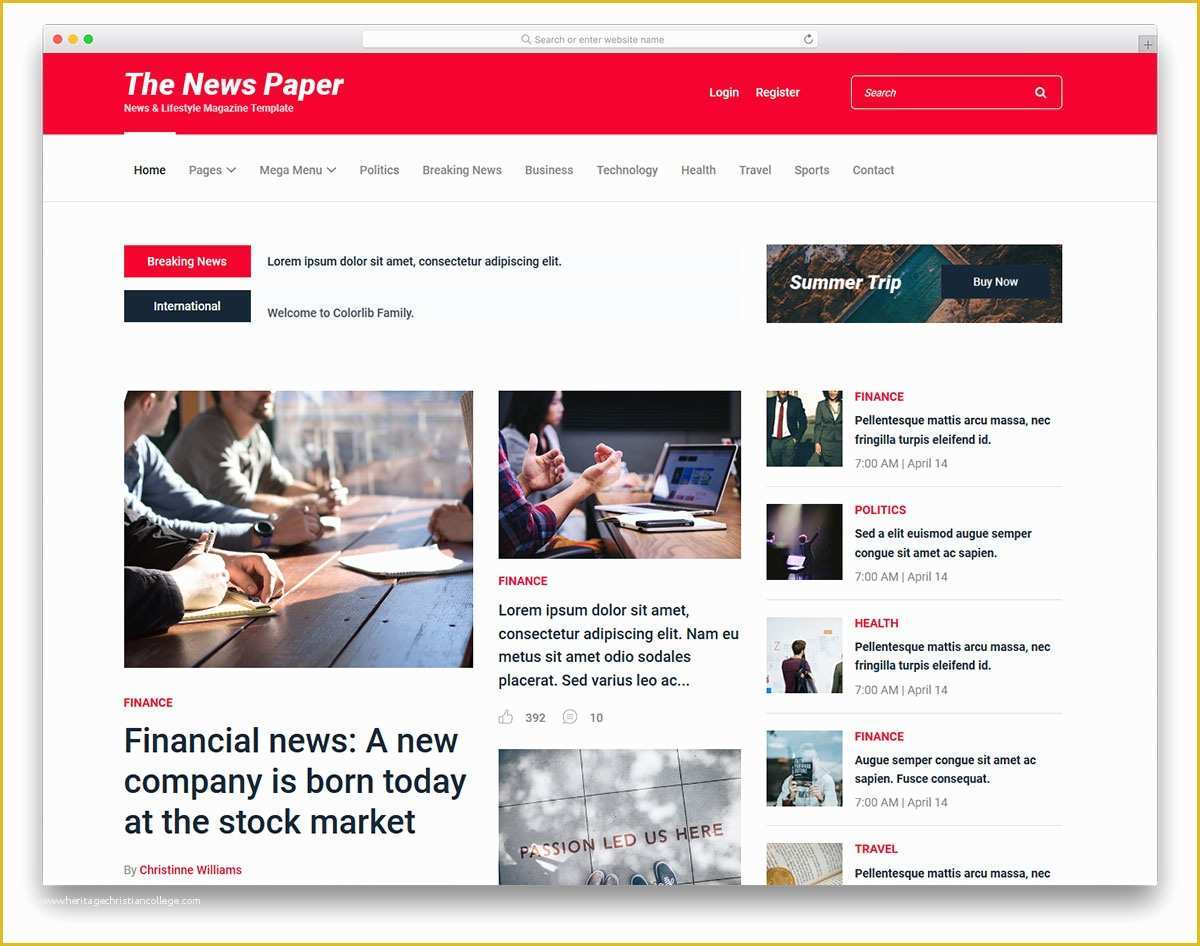 Newspaper Template Free Online Of Newspaper Free Newspaper Website Template 2019 Colorlib