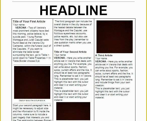 Newspaper Template Free Online Of School Newspaper Templates – 11 Free Eps Documents