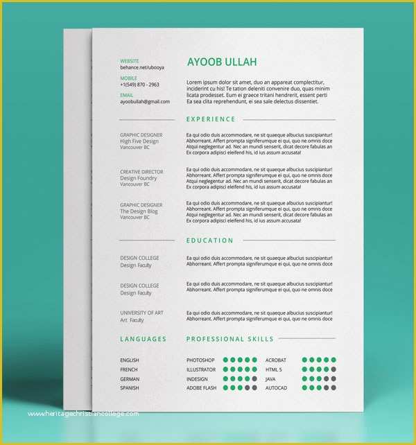 Nice Resume Templates Free Of 50 Beautiful Free Resume Cv Templates In Ai Indesign