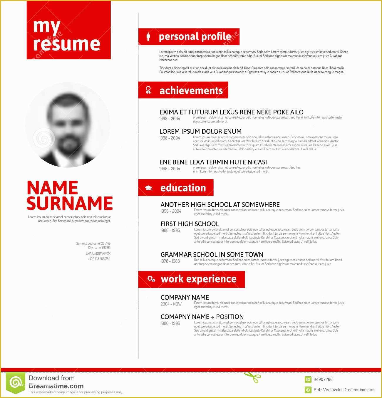 Nice Resume Templates Free Of Cv Resume Template with Nice Typography Stock