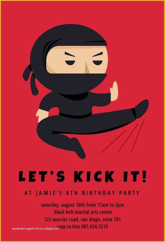 Ninja Birthday Party Invitation Template Free Of 259 Best Birthday Invitation Templates Images On Pinterest