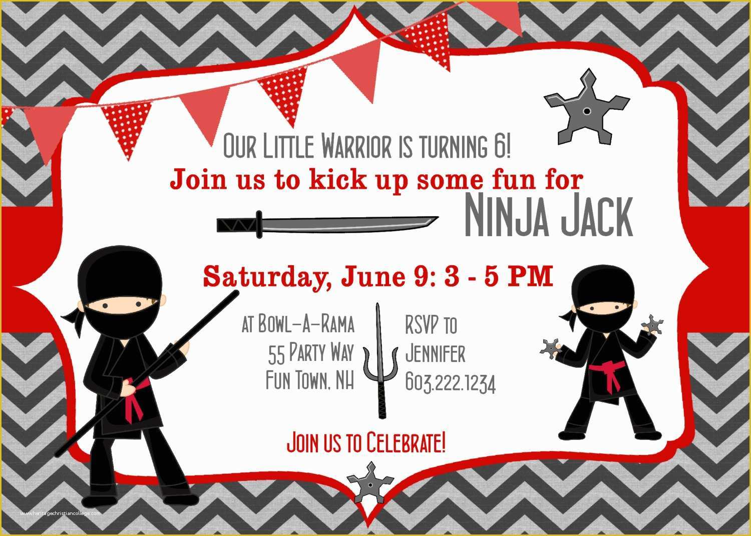 Ninja Birthday Party Invitation Template Free Of 40th Birthday Ideas Ninja Birthday Invitation Templates