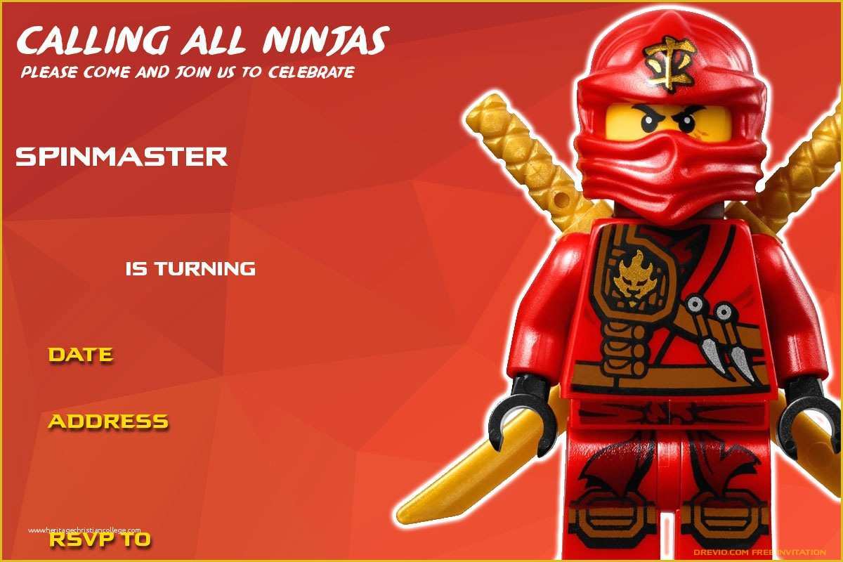 Ninja Birthday Party Invitation Template Free Of Free Printable Lego Ninjago Birthday Invitation