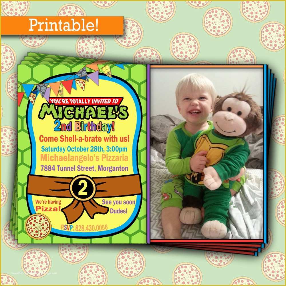 Ninja Birthday Party Invitation Template Free Of Free Printable Ninja Turtle Party Invitations