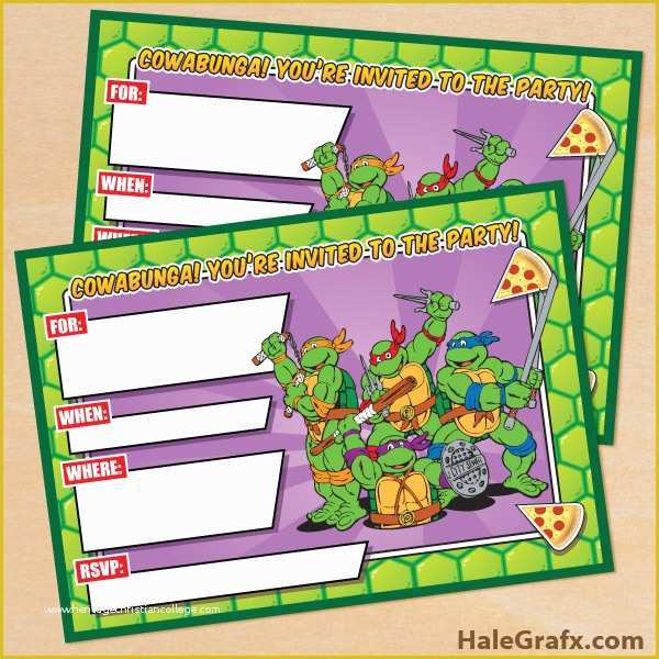 Ninja Birthday Party Invitation Template Free Of Free Printable Retro Tmnt Ninja Turtle Birthday Invitation