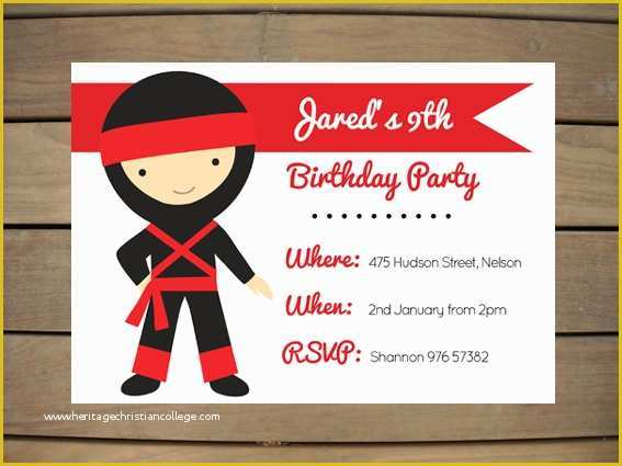Ninja Birthday Party Invitation Template Free Of I M Turning Three Birthday Party Printable Invite with