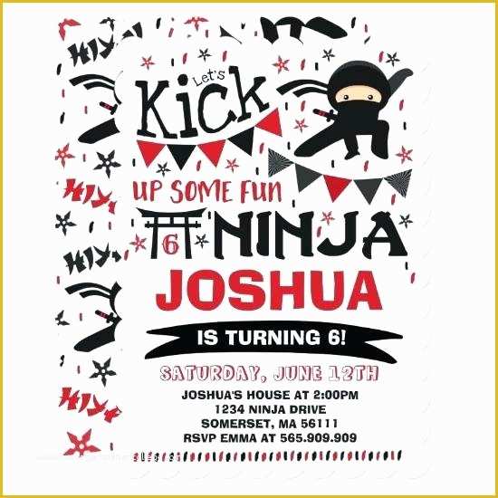 Ninja Birthday Party Invitation Template Free Of Ninja Birthday Invitations Invitation Boy Invite Turtle