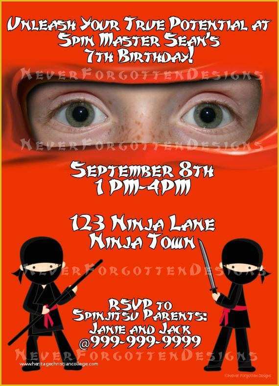 Ninja Birthday Party Invitation Template Free Of Ninja Birthday Party Invitations with Your Child S Eyes