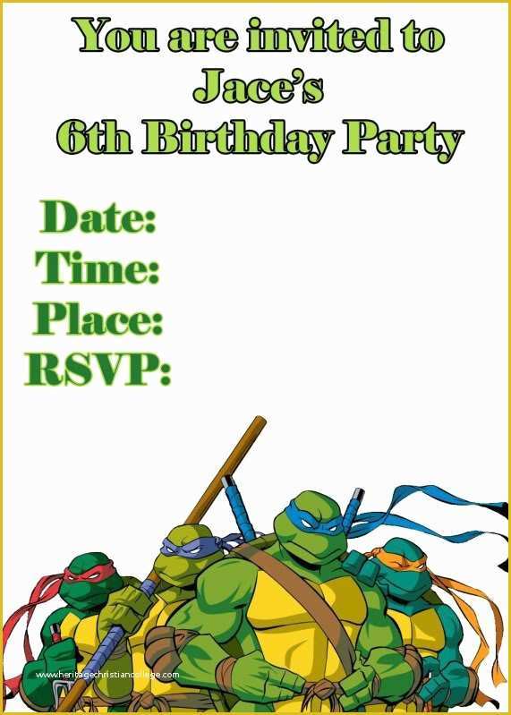 Ninja Birthday Party Invitation Template Free Of Ninja Turtle Invitation Templates