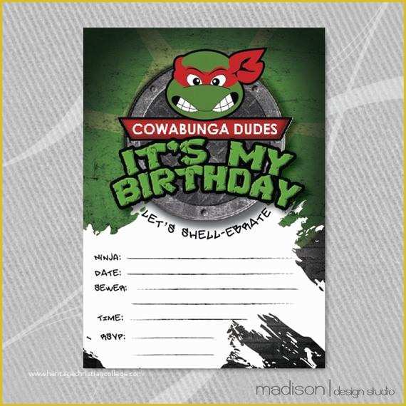 Ninja Birthday Party Invitation Template Free Of Tmnt Fill In Invitation Teenage Mutant Ninja Turtle