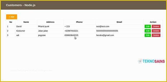 Node Js Website Template Free Of Node Js Table Example