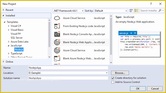 Node Js Website Template Free Of Node Js with Visual Studio 2017 Technet Articles
