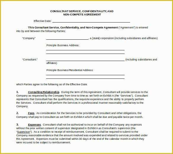 Non Compete Agreement Template Free Download Of 11 Word Non Pete Agreement Templates Free Download