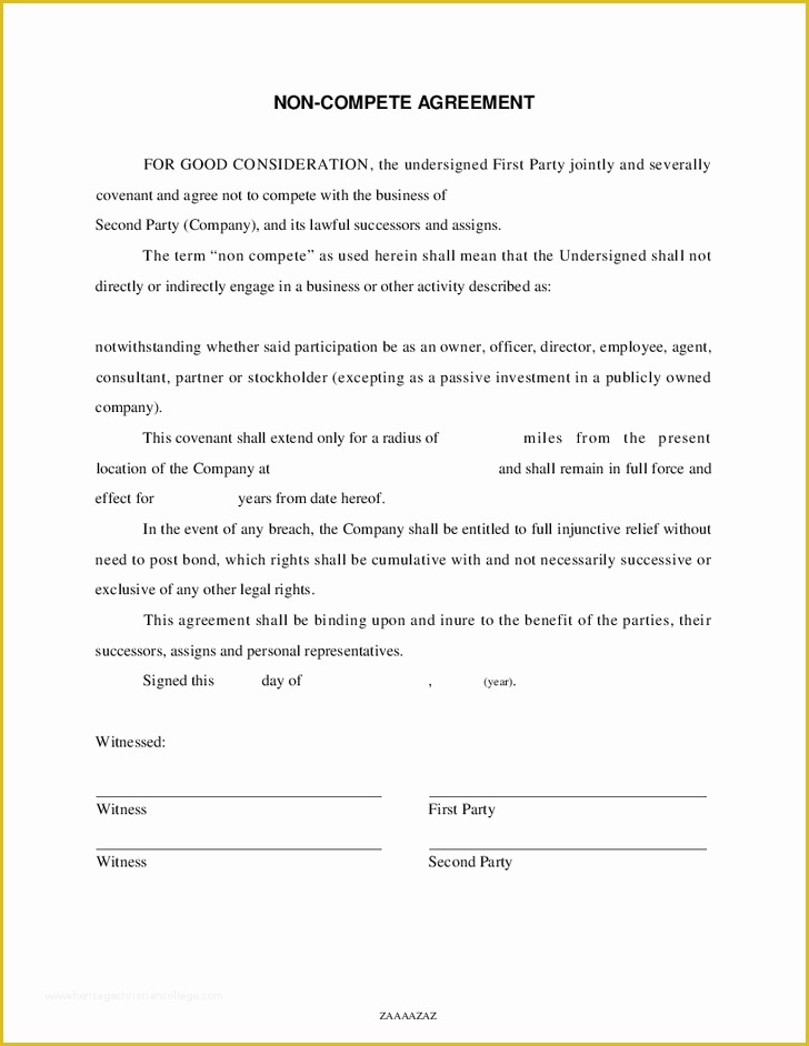 Non Compete Agreement Template Free Download Of Employee Non Pete Agreement Template Free Web Wiki