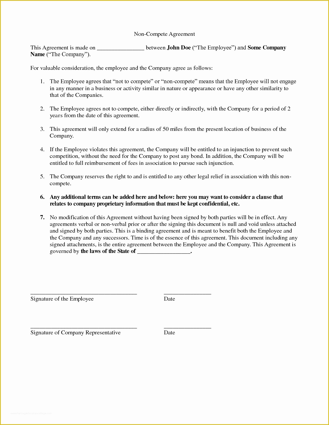 Non Compete Template Free Of 11 Best Of Non Pete Agreement Template Pdf Non