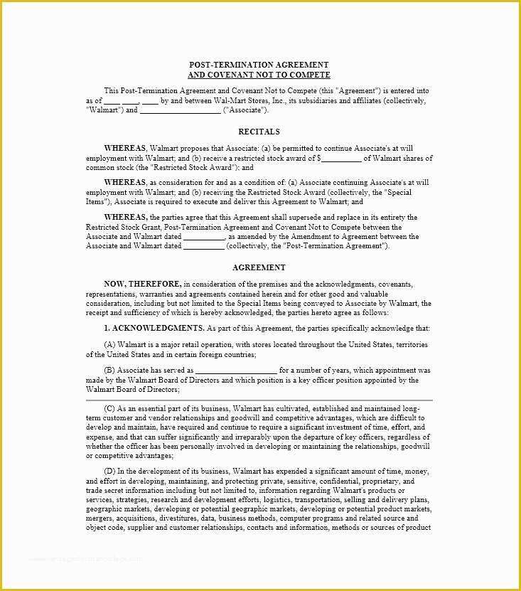 Non Compete Template Free Of 39 Ready to Use Non Pete Agreement Templates Template Lab