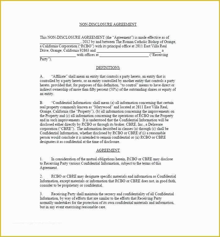 Non Disclosure Agreement Template Free Pdf Of Short Non Disclosure Agreement Template Statement Victoria