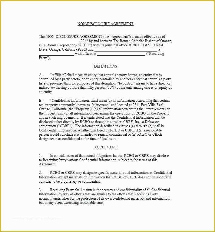 Non Disclosure Agreement Template Free Pdf Of Short Non Disclosure Agreement Template Statement Victoria