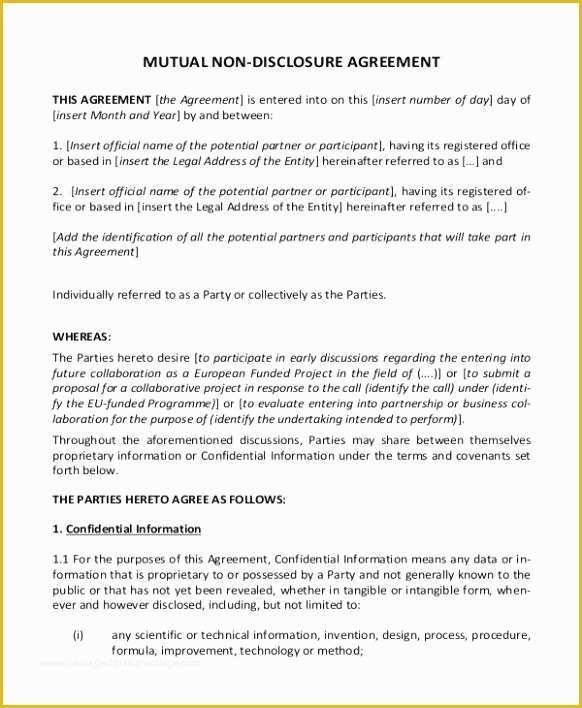 Non Disclosure Agreement Template Free Pdf Of Template Non Disclosure Agreement south Africa Pdf Uk