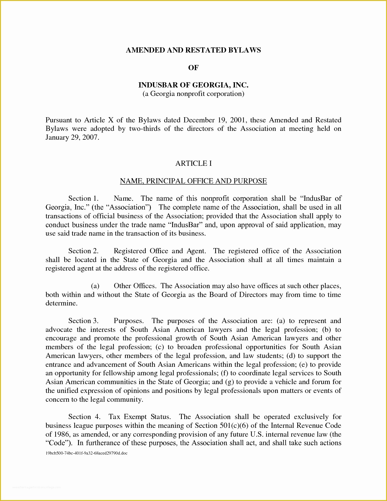 Simple Bylaws Template For Nonprofit Organization Template 1 Resume Images