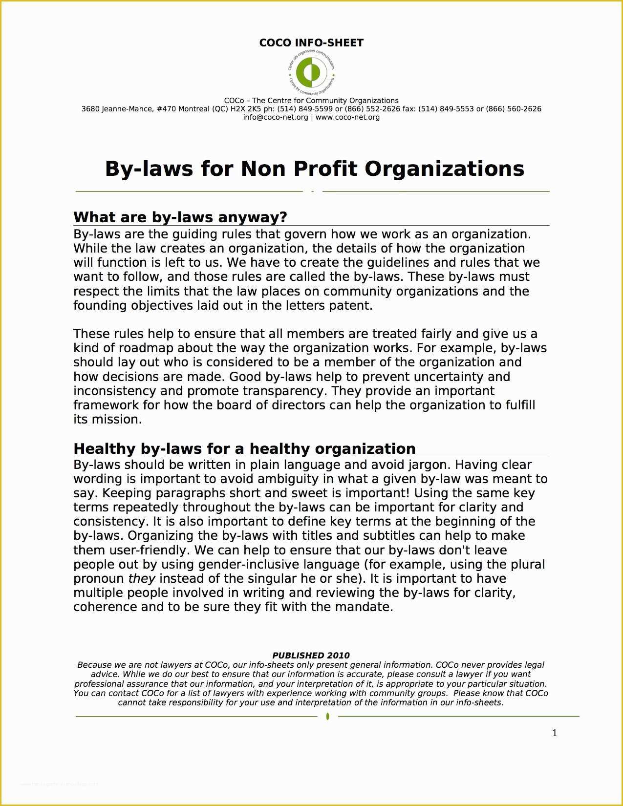 Non Profit bylaws Template Free Of Munity organization bylaws Template Templates