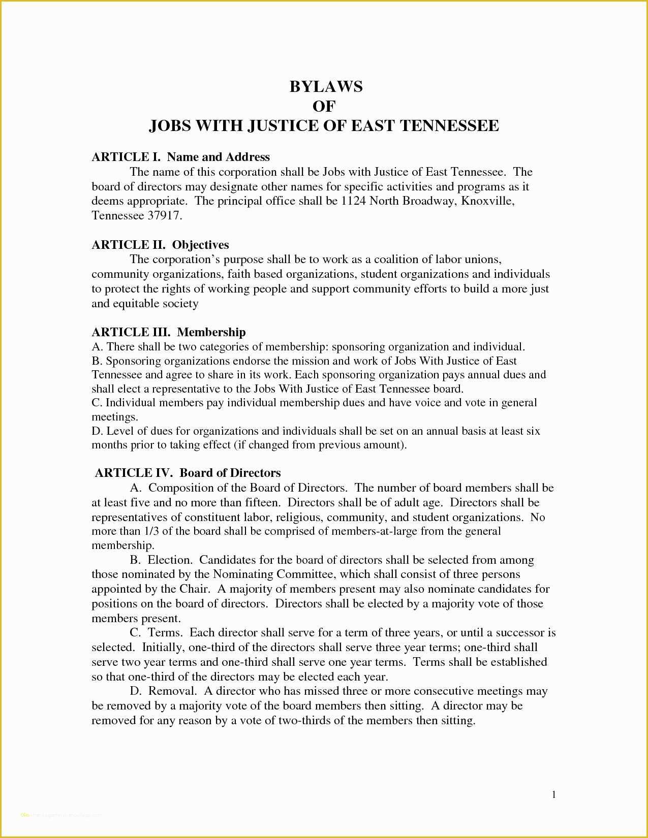  Non Profit Bylaws Template Free Of Best S Of Non Profit Membership 