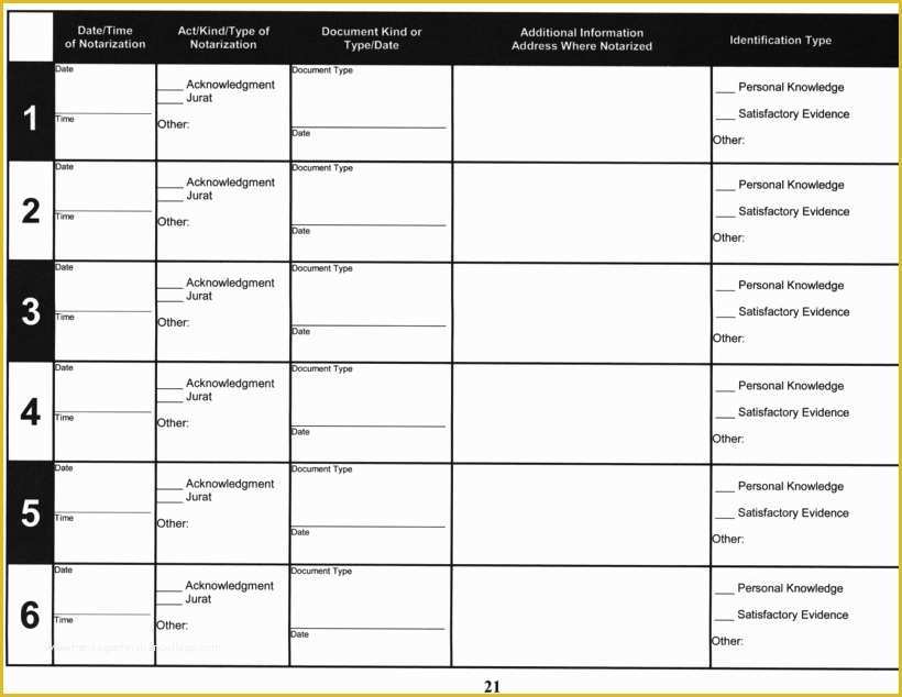 Notary Public Journal Template Free Of 24 Of Notary Public Journal Template