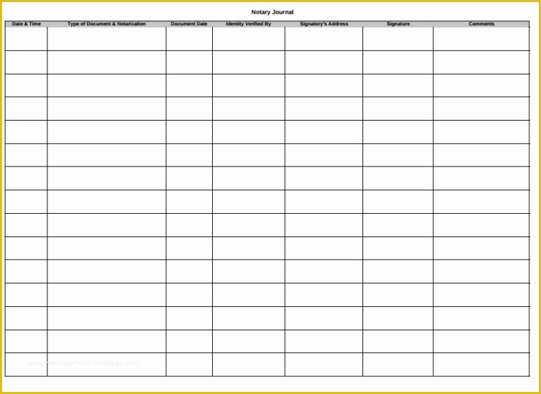 Notary Public Journal Template Free Of 3 Notary Journal Templates Pdf