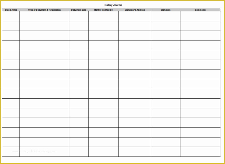 Notary Public Journal Template Free Of 3 Notary Journal Templates Pdf