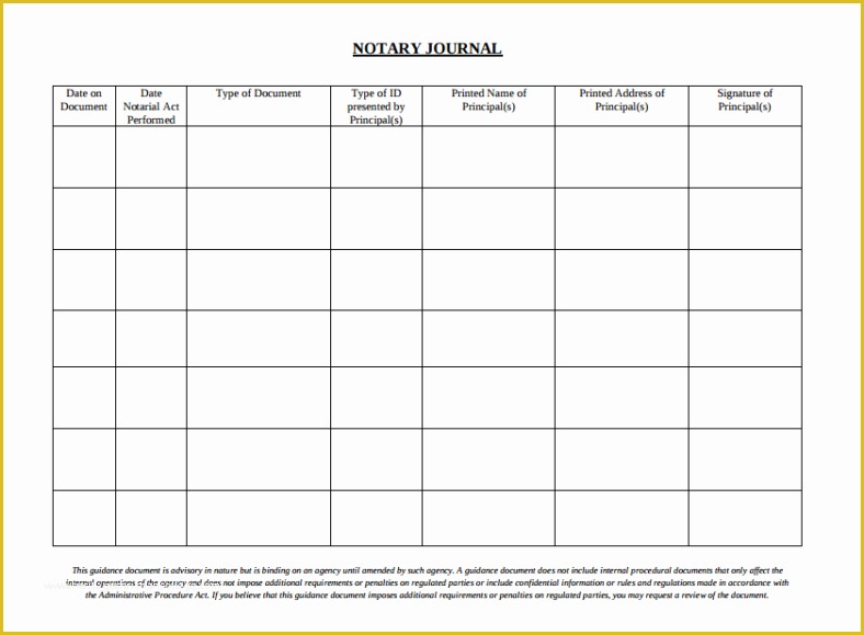 Notary Public Journal Template Free Of 3 Notary Journal Templates Pdf