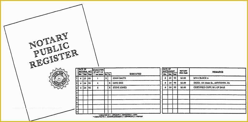 Notary Public Journal Template Free Of Free Notary Download Log Book Frogtopp